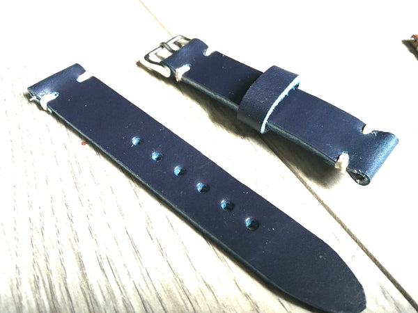 Artisan Made Horween Leather Dress Watch Band in Two Colors for vintage and modern watch smartwatch