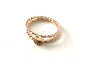 Double twist band gold filled ring blank