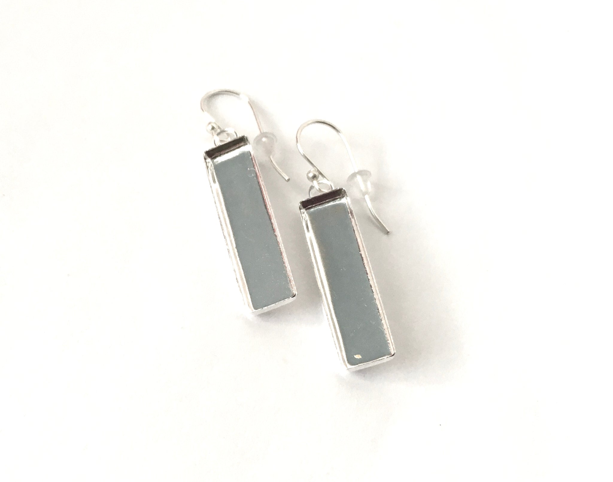 Silver rectangle earring blanks