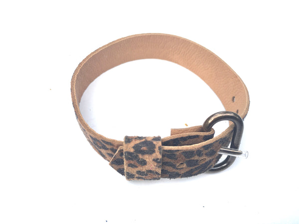 Leopard Print Leather Strap One-piece Strap Handmade various widths 10mm 12mm 14mm 16mm 18mm 20mm 22mm