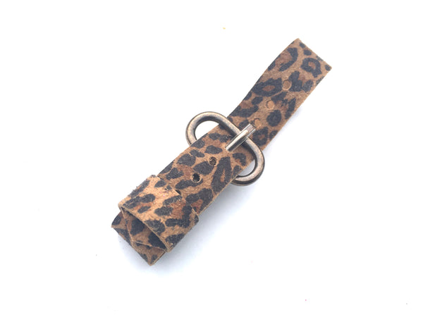 Leopard Print Leather Strap One-piece Strap Handmade various widths 10mm 12mm 14mm 16mm 18mm 20mm 22mm