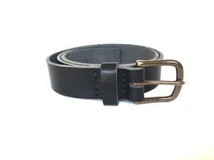 Horween Dublin Leather Men's Belt Sizes 1.25 and 1.5 inch Antique Brass Buckle