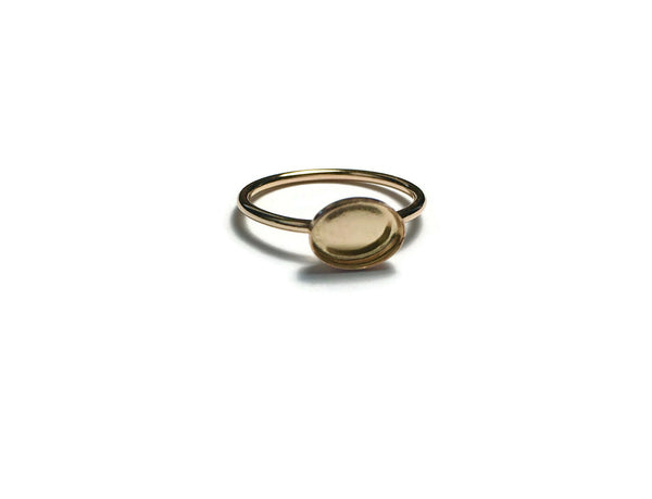 Gold oval ring blank