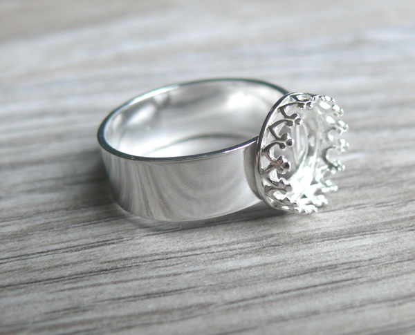 empty ring sterling silver