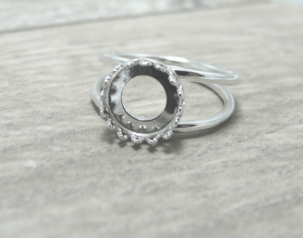 double strand blank ring 10 mm crown bezel