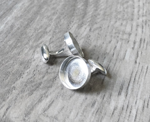 Sterling silver blank cuff links