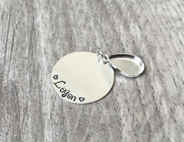 pendant blank with engraved name