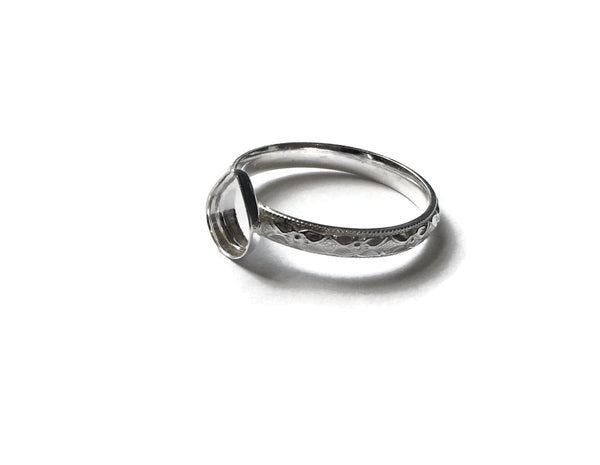 Floral band pear ring blank