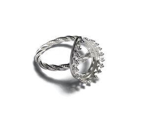 Pear crown ring setting