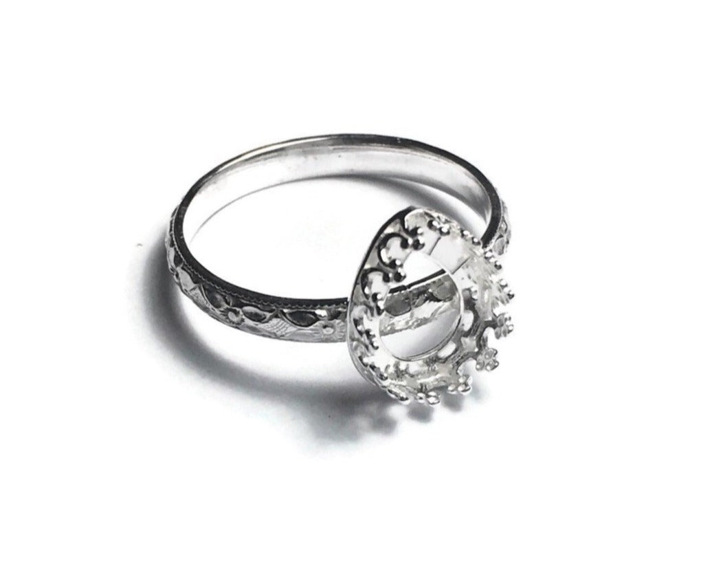 Pear crown ring blank