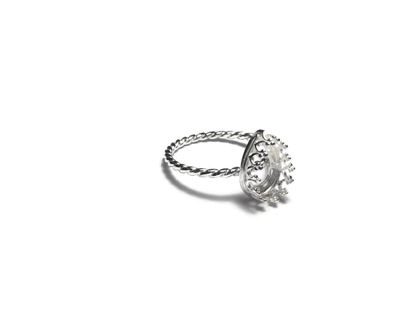 Teardrop crown ring blank