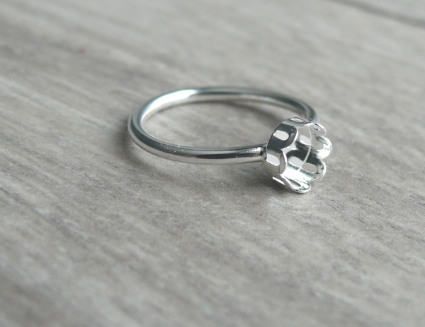sterling silver ring blank 5 mm setting