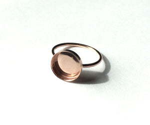 round rose gold ring blank