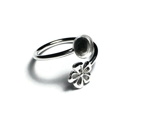 Adjustable ring blank flower