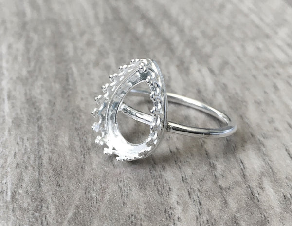 pear crown ring blank