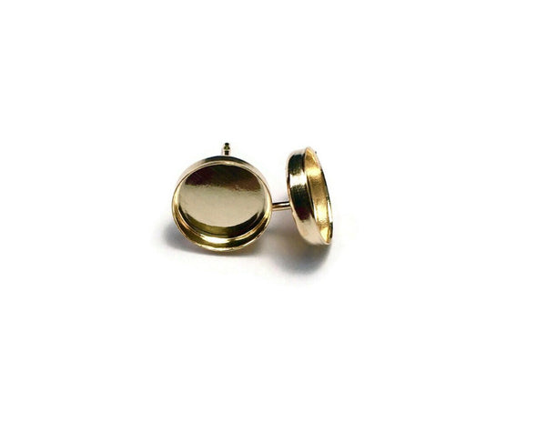 Gold earring blank studs