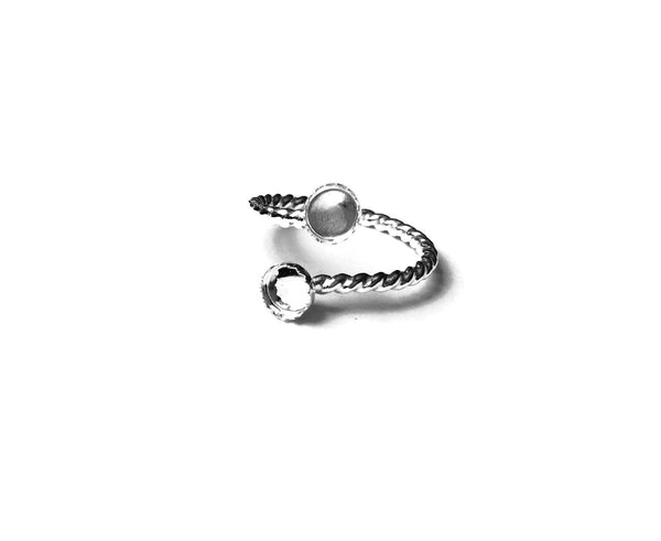 Adjustable ring blank double bezel