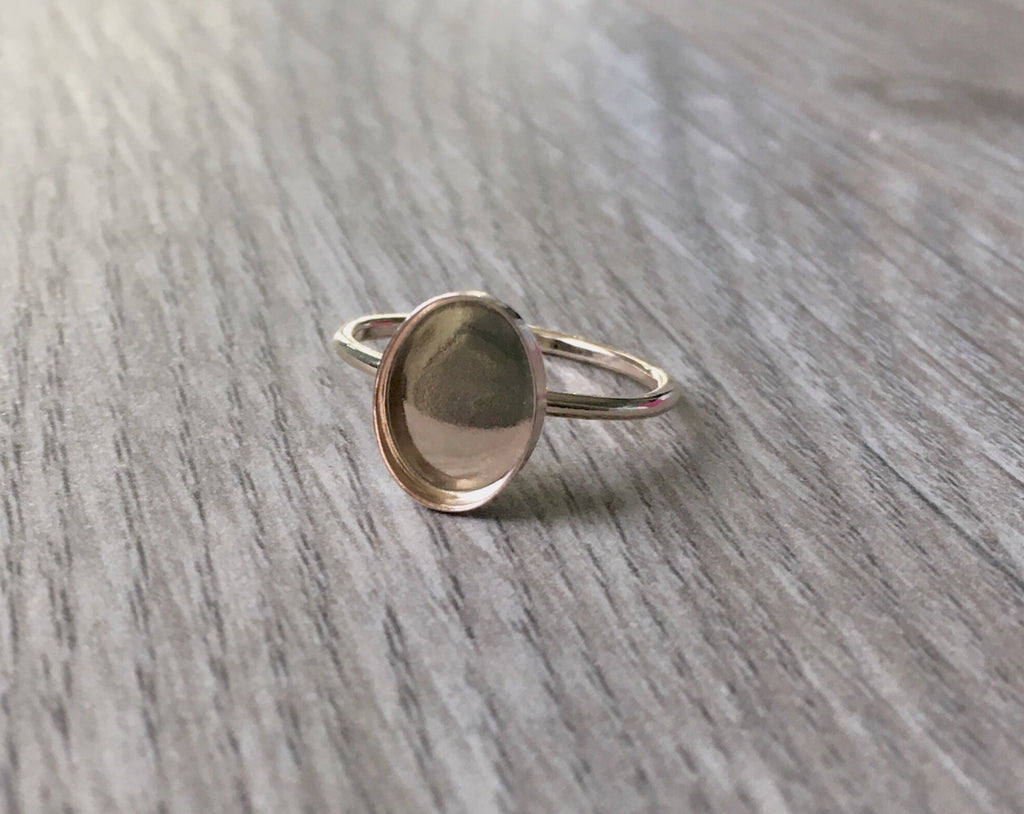 Large Oval Gold Filled Ring Blank Setting 12x10, 14x10, 16x12, 18x13