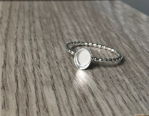 Oval beaded ring blank