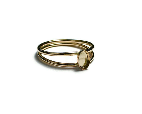 Double band gold ring blank