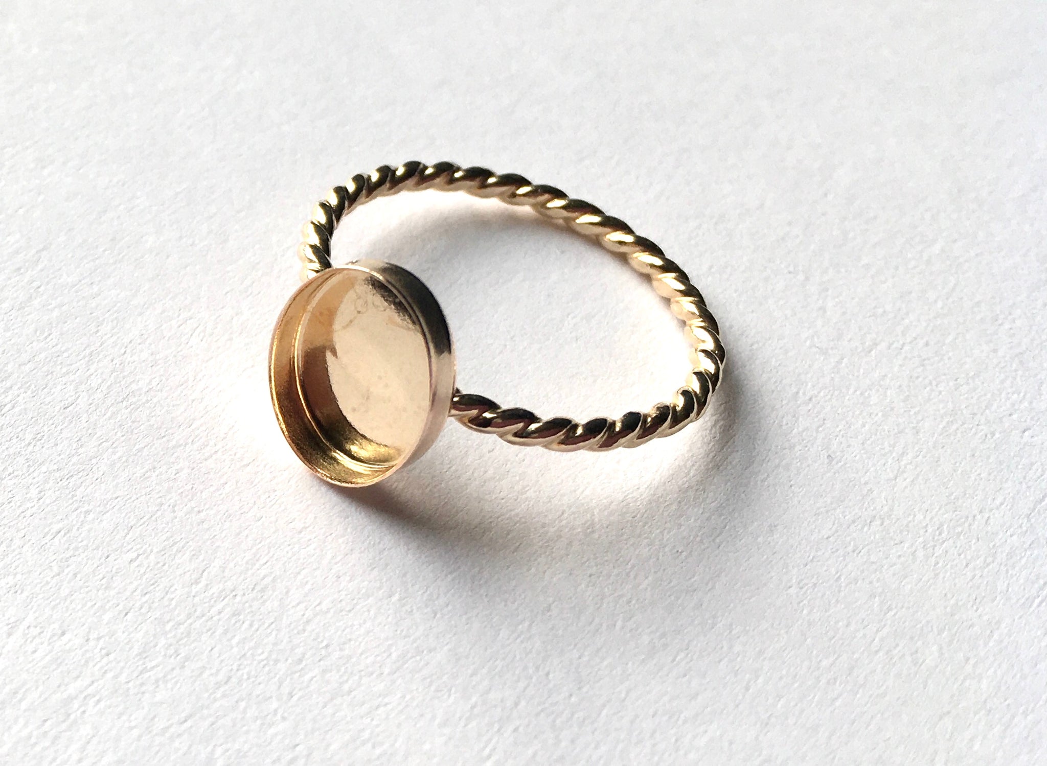 Twist Band Gold Filled Ring Blank Setting | 6x4, 7x5, 6x8, 8x10