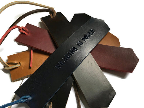 Personalized Leather Bookmark, Custom Handstamped Bookmark, Anniversary Graduation Gift, Gift for Her