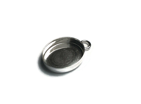 Oval pendant blank bezel cup
