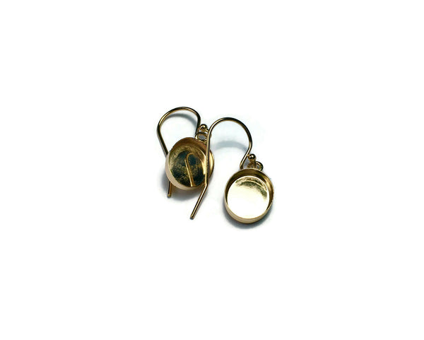 Gold oval dangle earring blanks