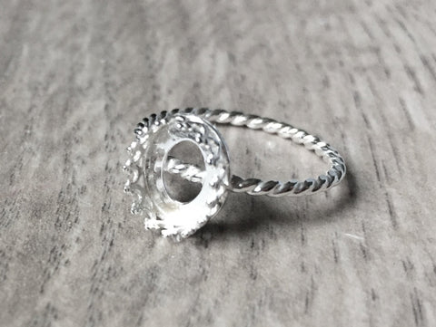 oval twist crown ring blank
