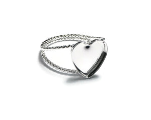 Double band heart ring blank