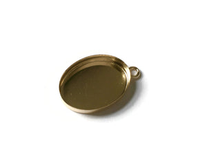 Gold Filled Oval Pendant Blank Bezel Cup Setting 6x8 mm, 8x10 mm, 10x12 mm, 10x14 mm, 12x16 mm