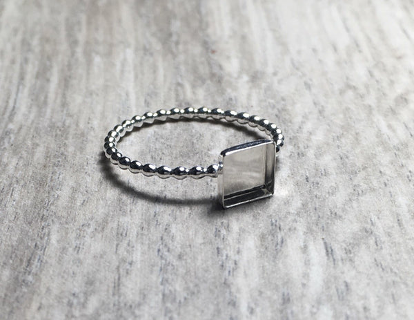 Square bezel ring blank