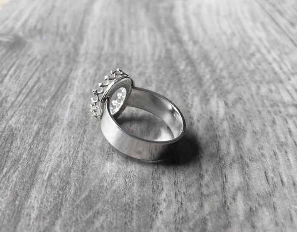 Oval gallery setting ring blank