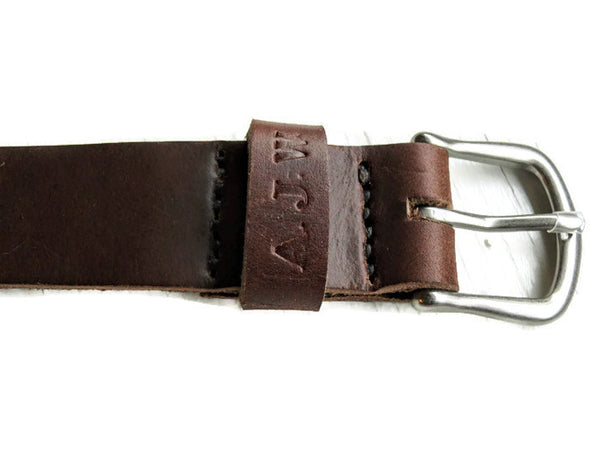 Personalized Belt + Brown Men's Leather Belt • Horween Chromexcel Leather • Anniversary Gift