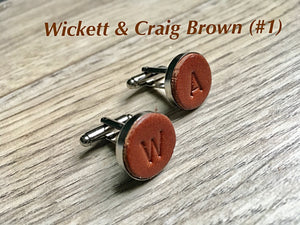 Custom Made Leather Cufflinks, Hand Stamped Personalized Cufflinks, Gift for Him, Anniversary Present