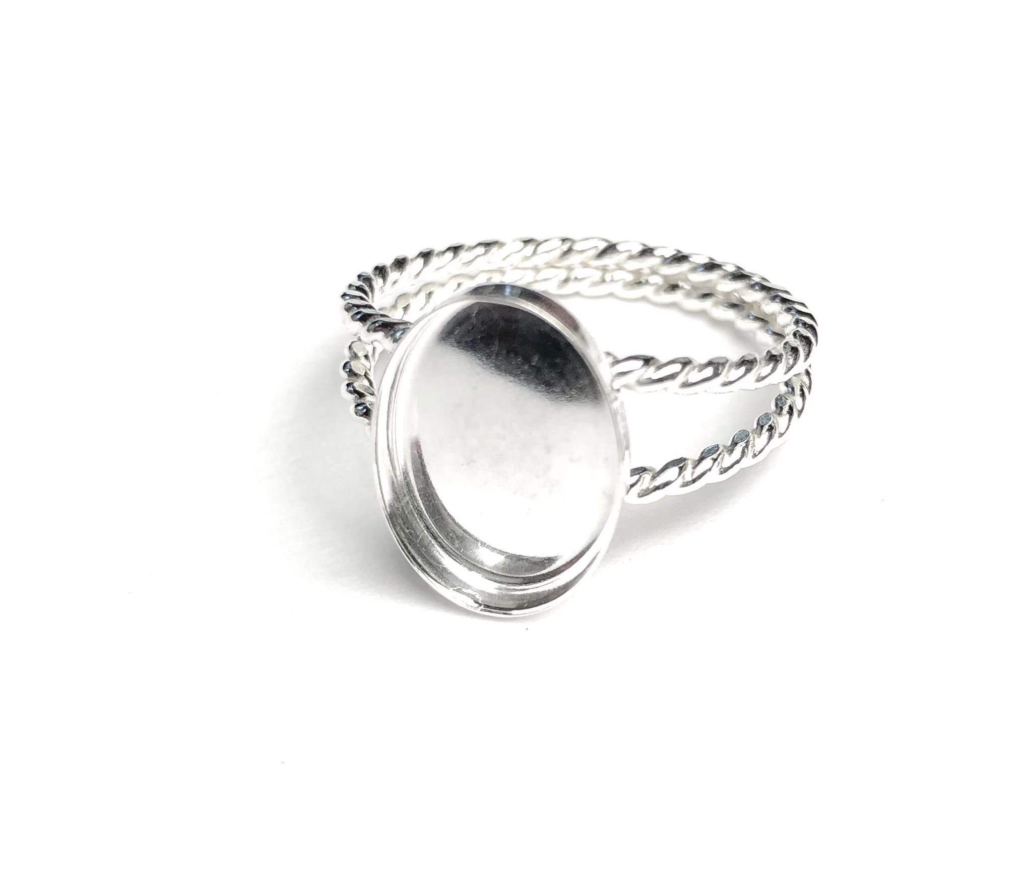 double twist oval ring blank