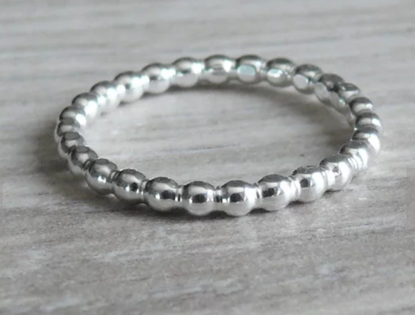 sterling silver beaded ring