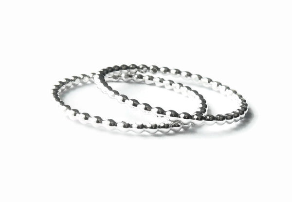 beaded sterling silver stacking rings