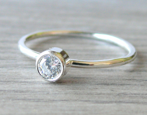 cubic zirconia birthstone stacking ring