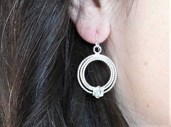Swiss Blue Topaz Earrings • Sterling Silver