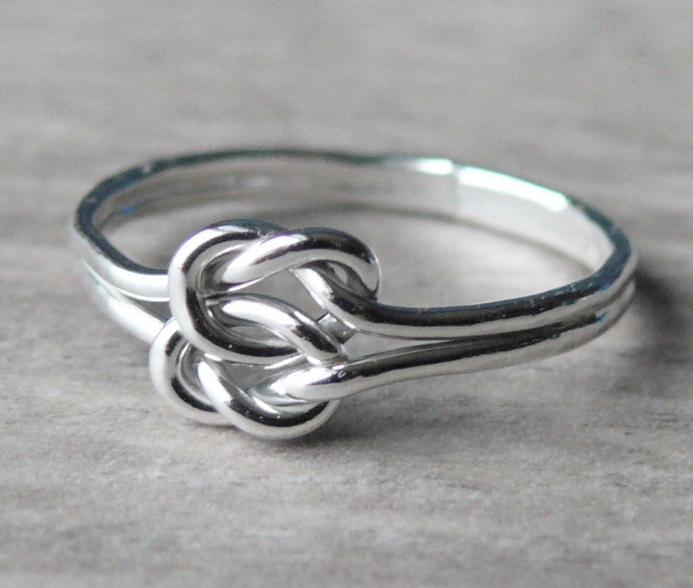 sterling silver double knot ring