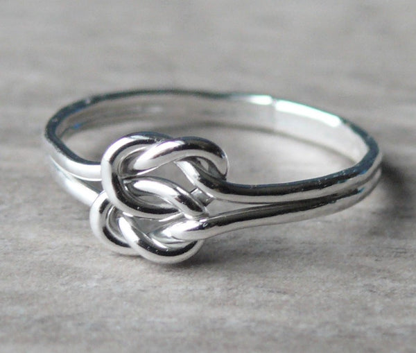 sterling silver double knot ring