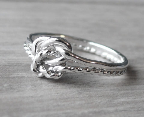 twist double love knot ring