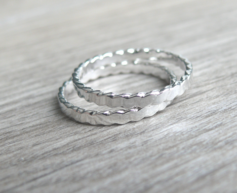 flattened twist band rings