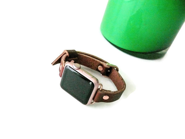 Single wrap band,  Band, Genuine Leather band, Brown leather strap, Apple watch band, handmade single tour band, apple band