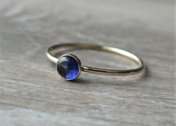 gold sapphire stacking ring