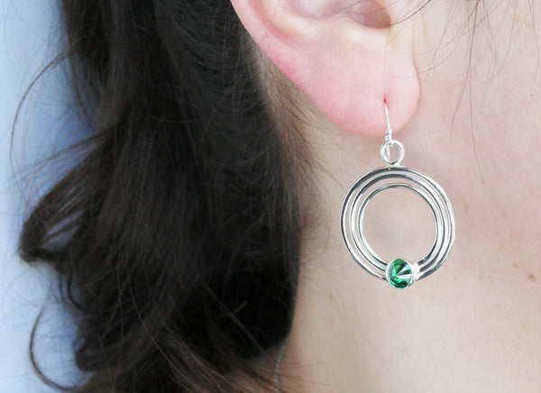 silver dangle hoops