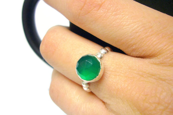 silver gemstone ring