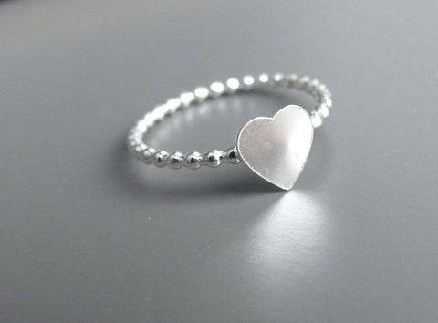 silver heart ring