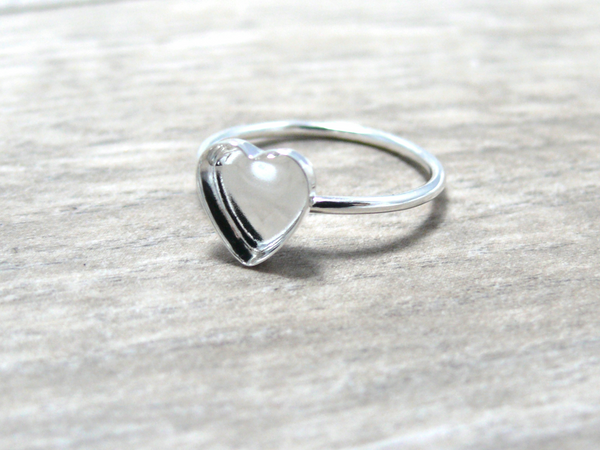 heart bezel blank ring